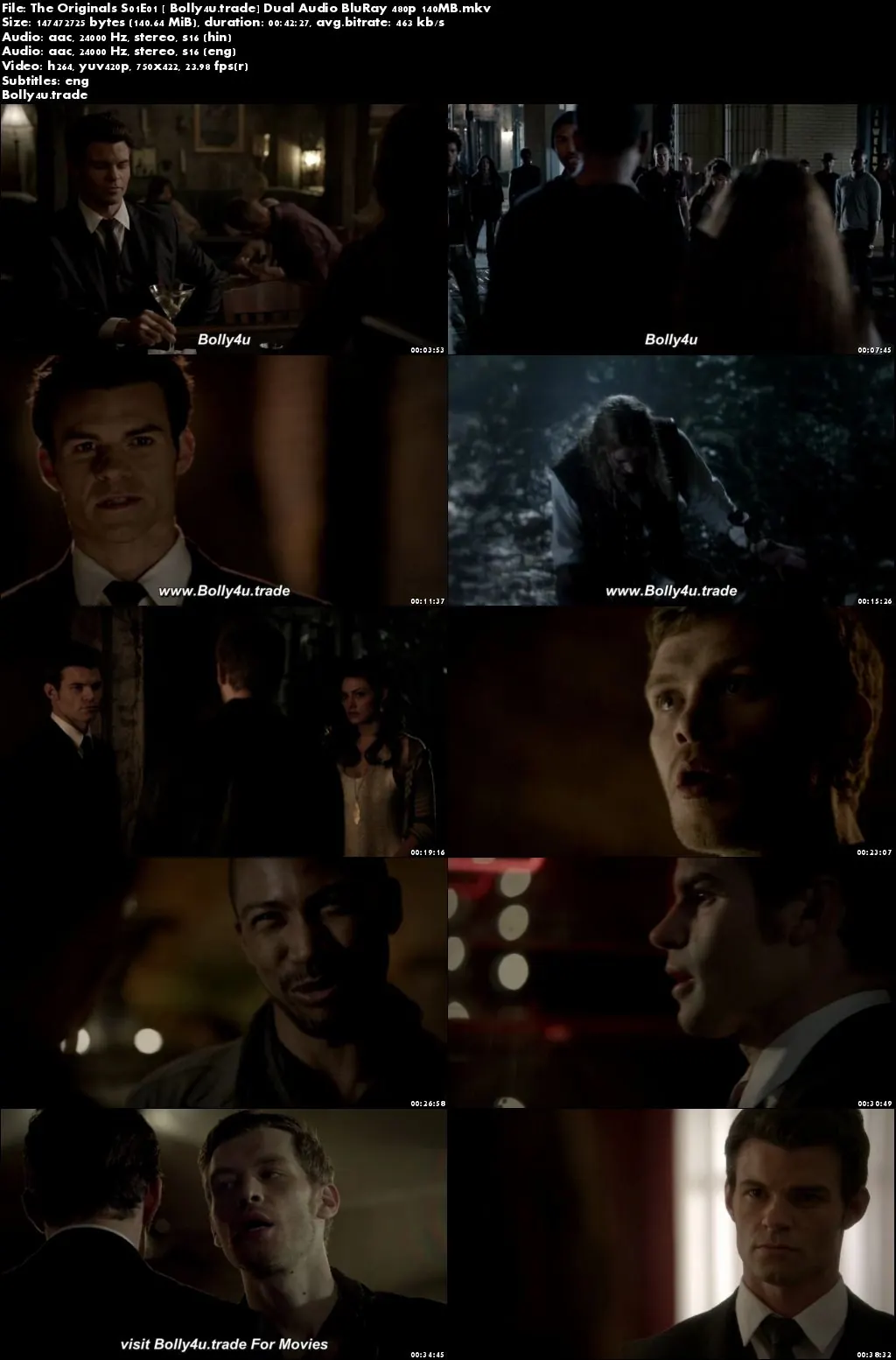 The Originals S01E01 BluRay 140MB Hindi Dual Audio 480p Download