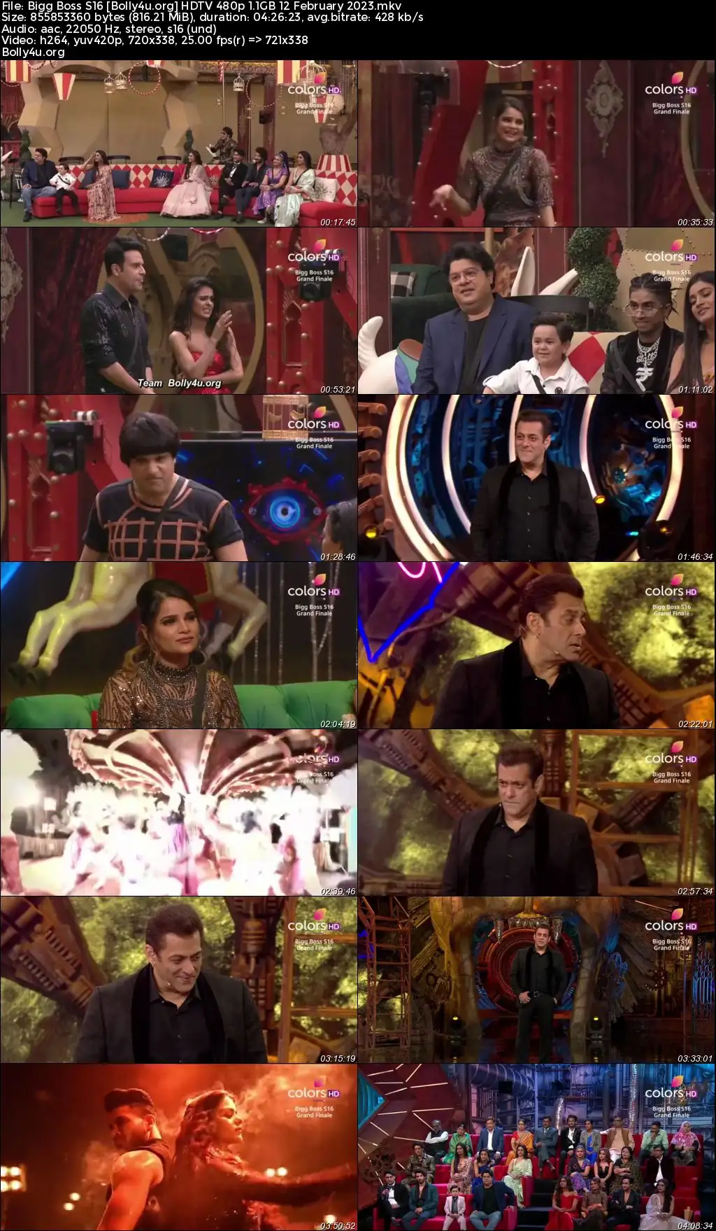 Bigg Boss S16 HDTV 480p 1.1GB Grand Finale 12 February 2023 Download