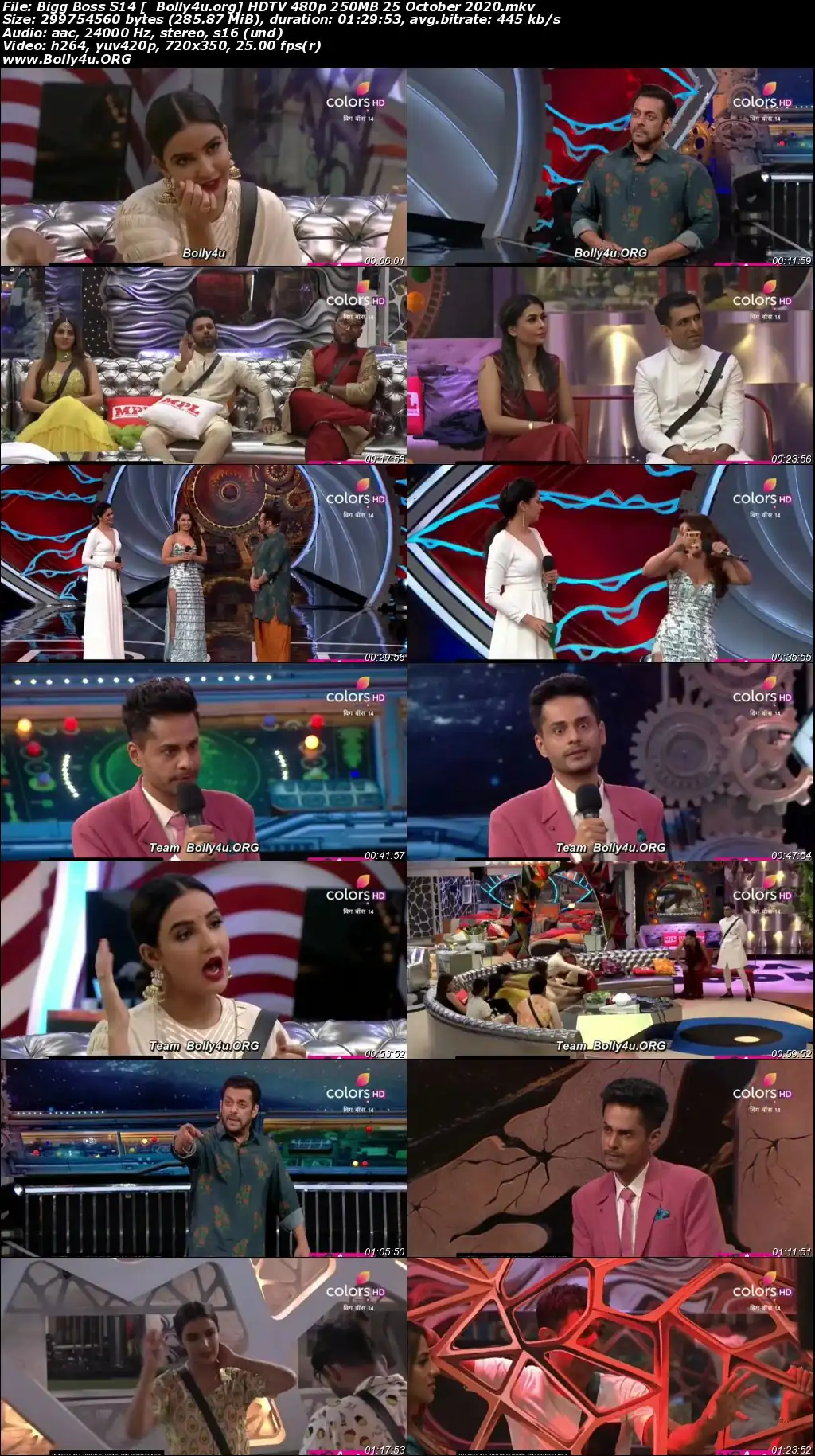 Bigg Boss S14 HDTV 480p 250MB 25 October 2020 Download