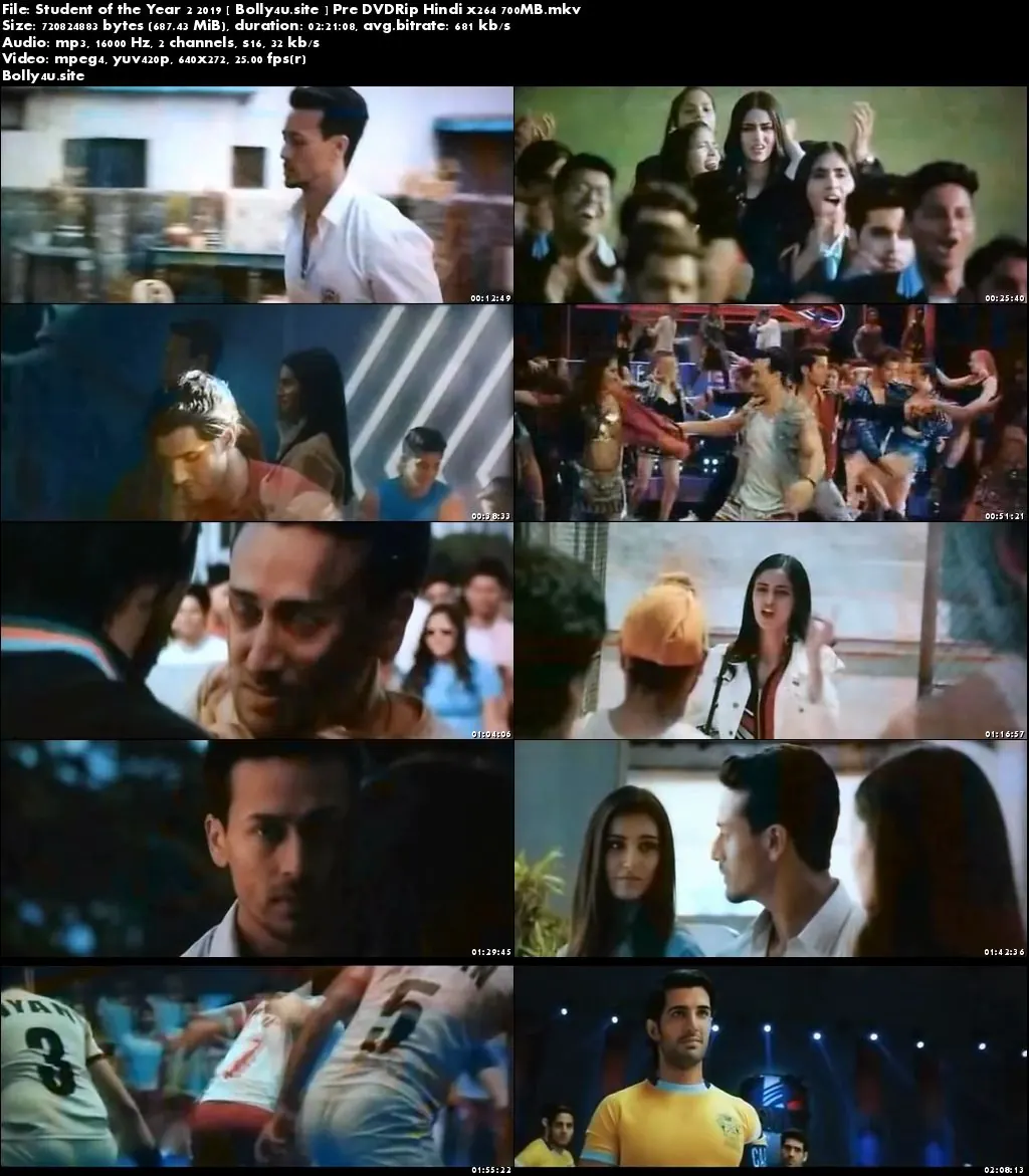 Student of the Year 2 2019 Pre DVDRip 700MB Hindi x264 Download