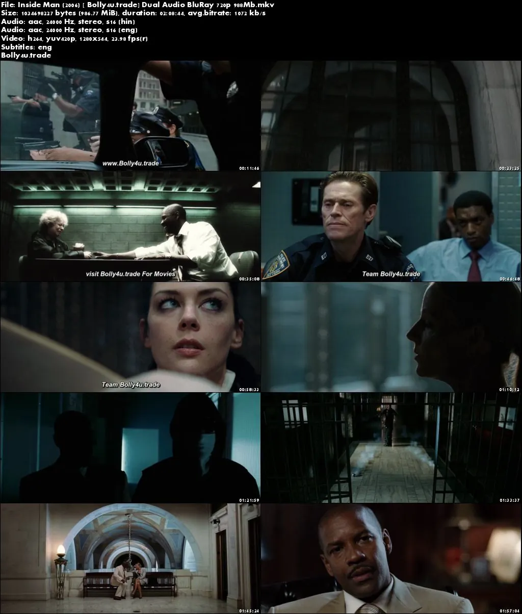 Inside Man 2006 BluRay 400Mb Hindi Dubbed Dual Audio 480p Download