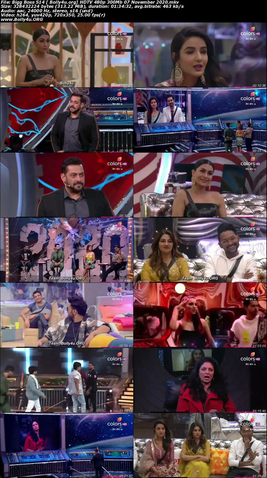 Bigg Boss S14 HDTV 480p 300Mb 07 November 2020 Download