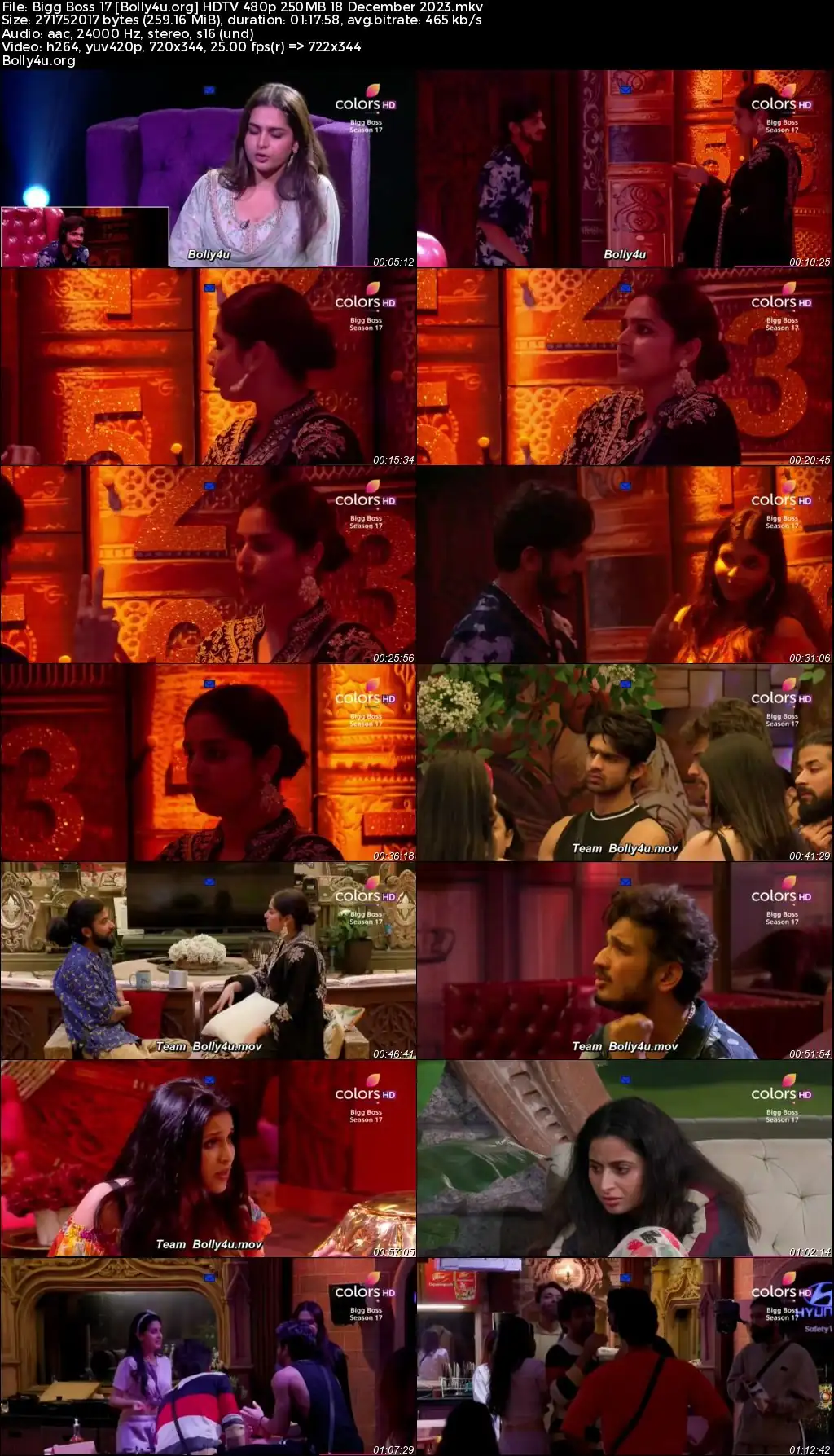 Bigg Boss 17 HDTV 480p 250MB 18 December 2023 Download