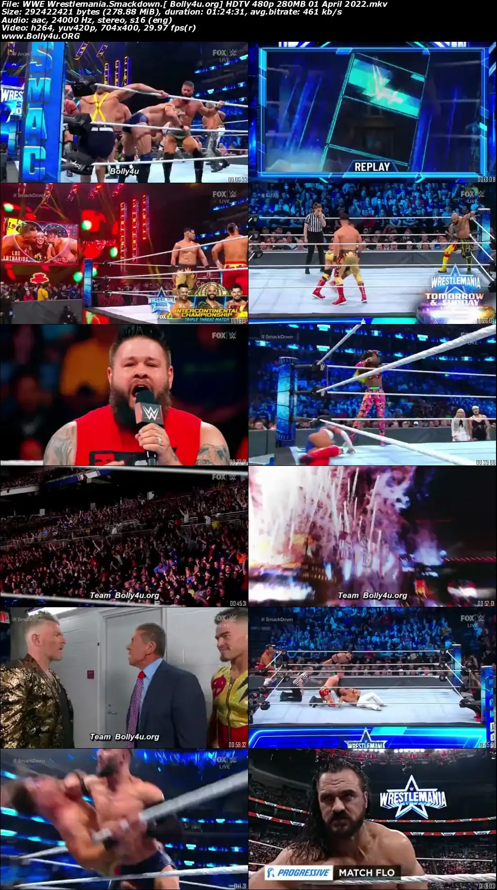 WWE Wrestlemania Smackdown HDTV 280Mb 480p 01 April 2022 Download