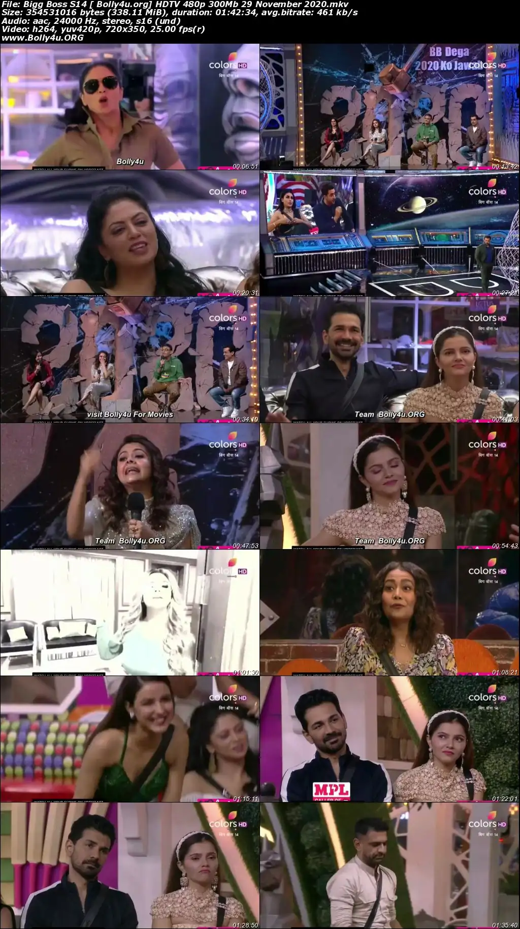 Bigg Boss S14 HDTV 480p 300Mb 29 November 2020 Download