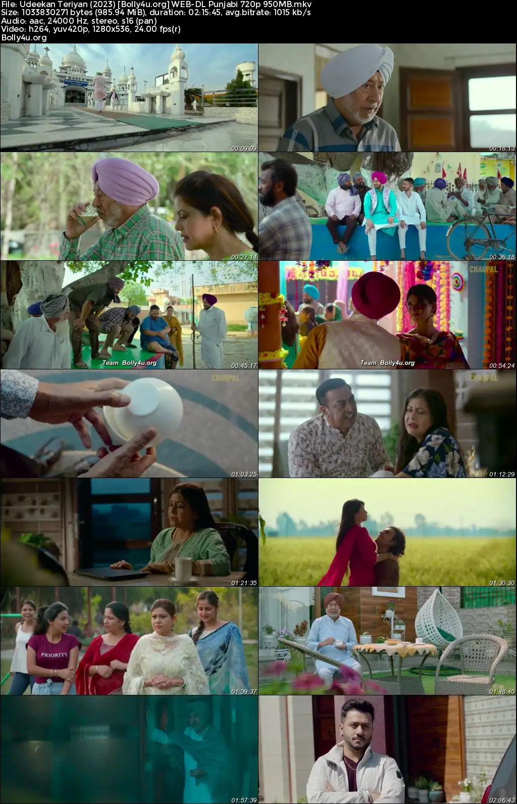 Udeekan Teriyan 2023 WEB-DL Punjabi Full Movie Download 1080p  720p  480p