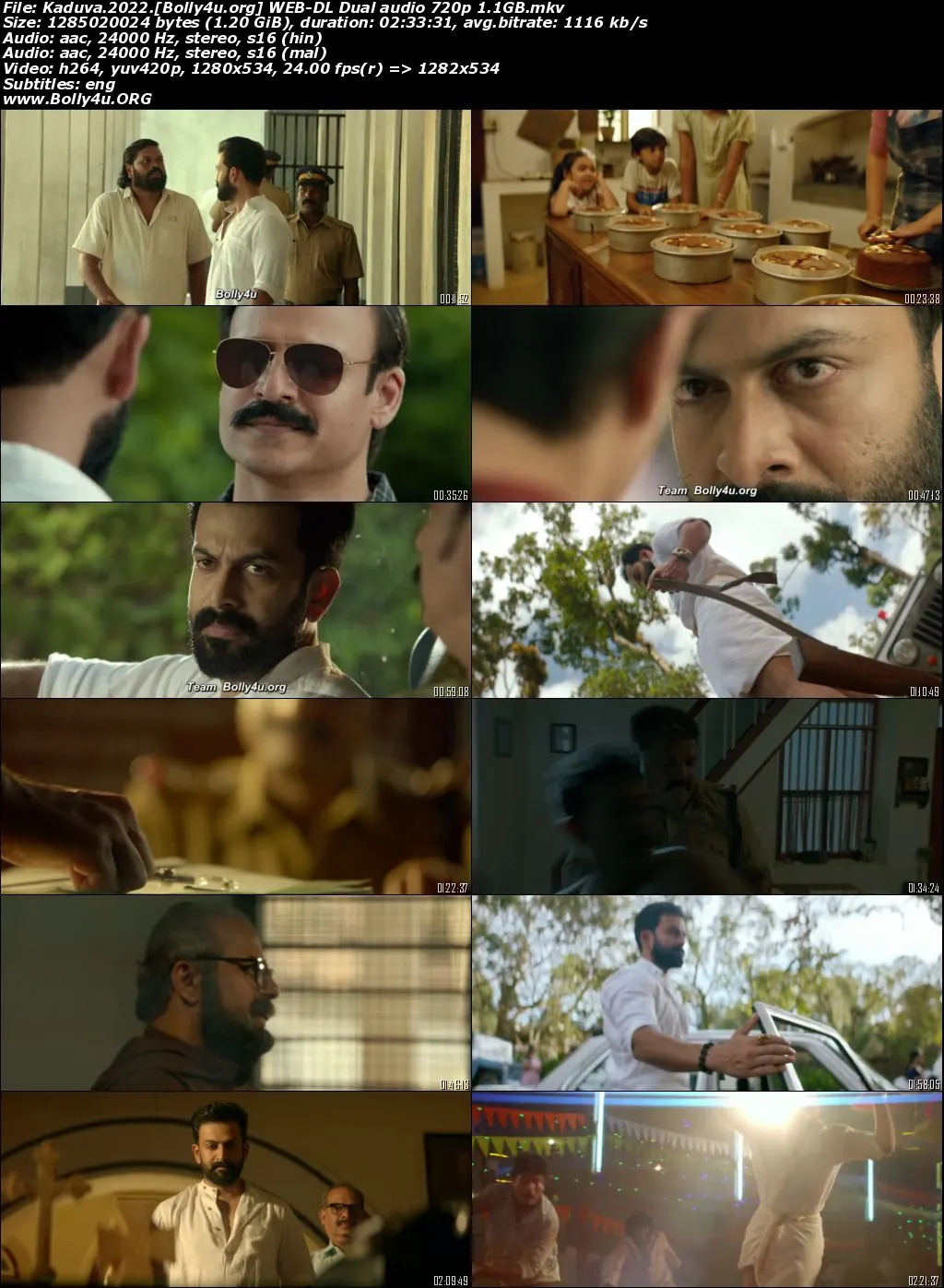Kaduva 2022 WEB-DL UNCUT Hindi Dual Audio ORG Full Movie Download 1080p  720p  480p