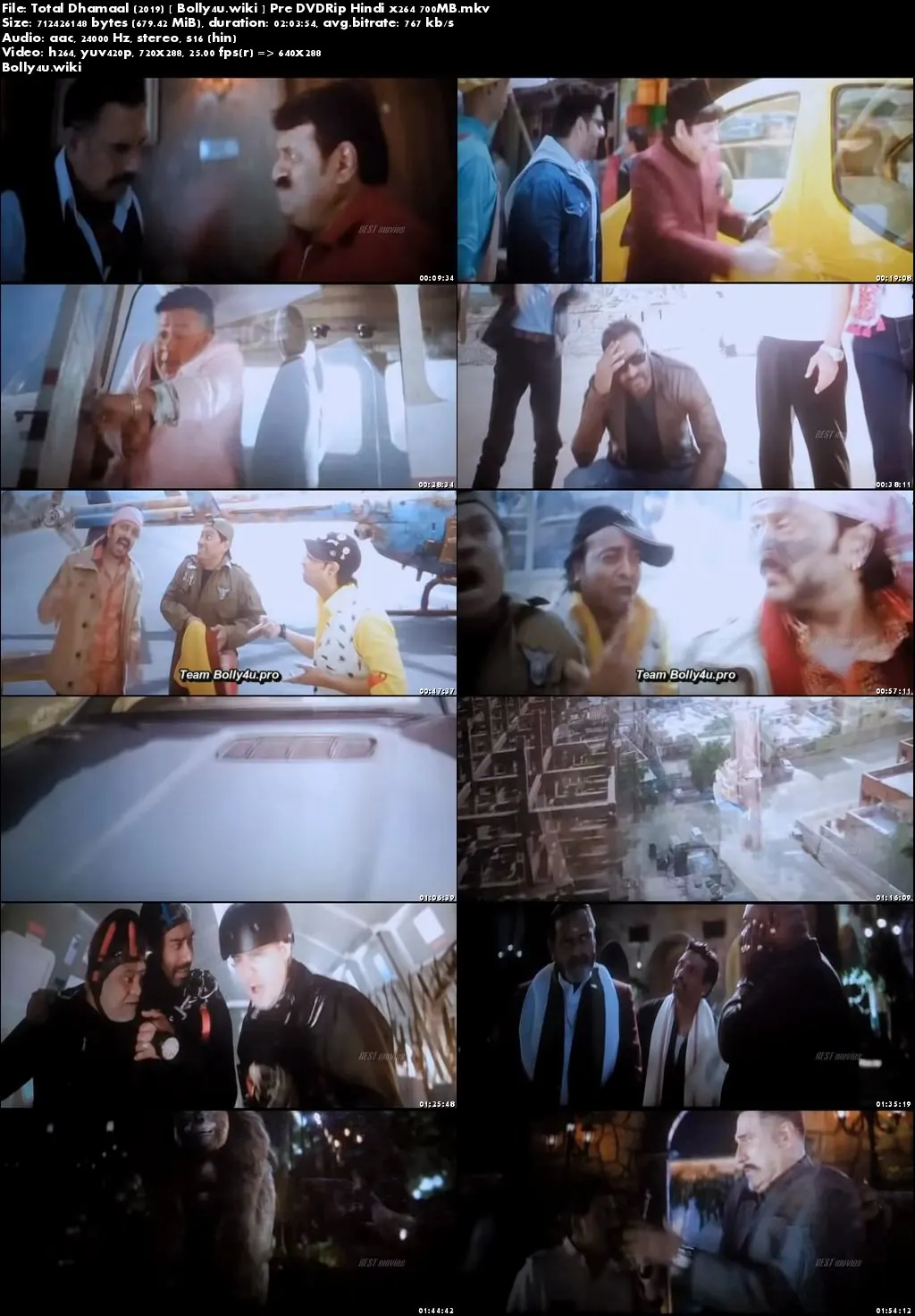 Total Dhamaal 2019 Pre DVDRip 700Mb Full Hindi Movie Download x264