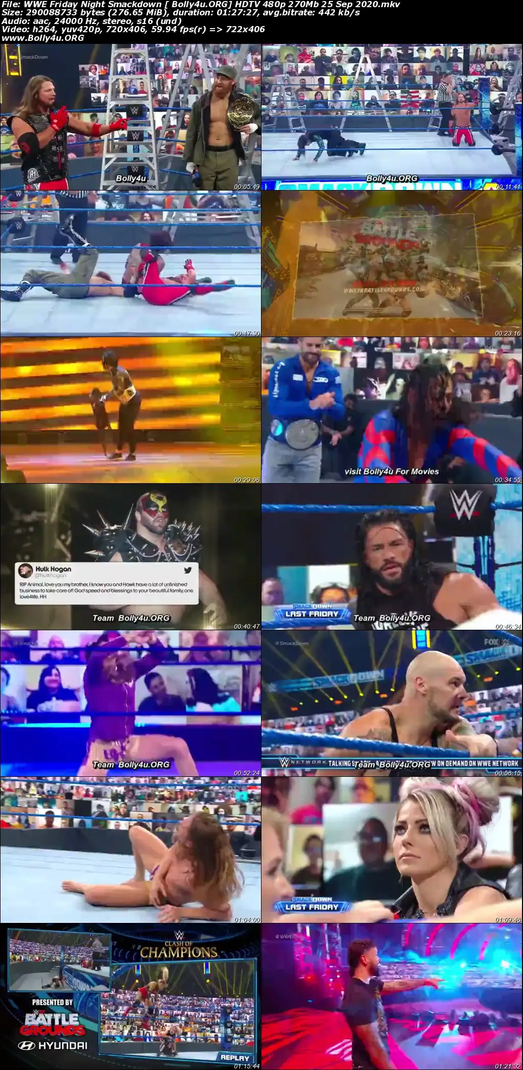 WWE Friday Night Smackdown HDTV 480p 270Mb 25 Sep 2020 Download WWE Friday Night Smackdown HDTV 480p 270Mb 25 Sep 2020 Download