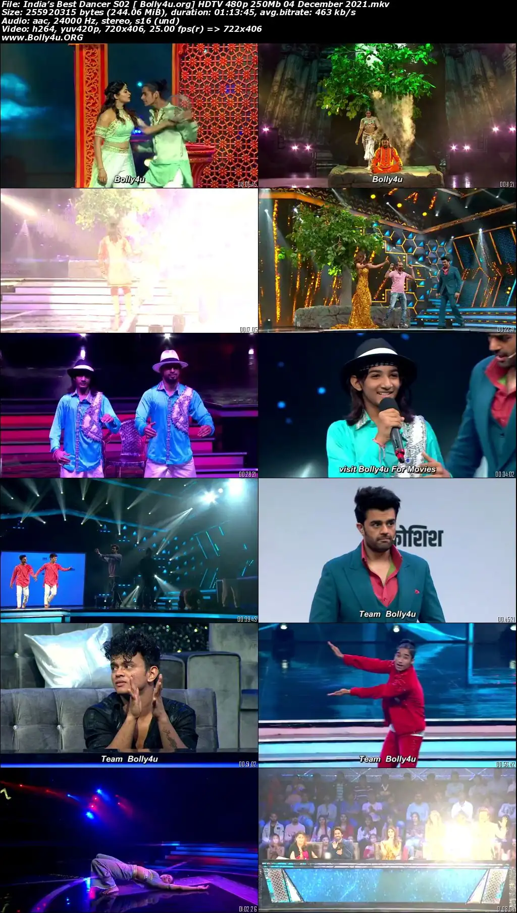Indias Best Dancer S02 HDTV 480p 250Mb 04 December 2021 Download