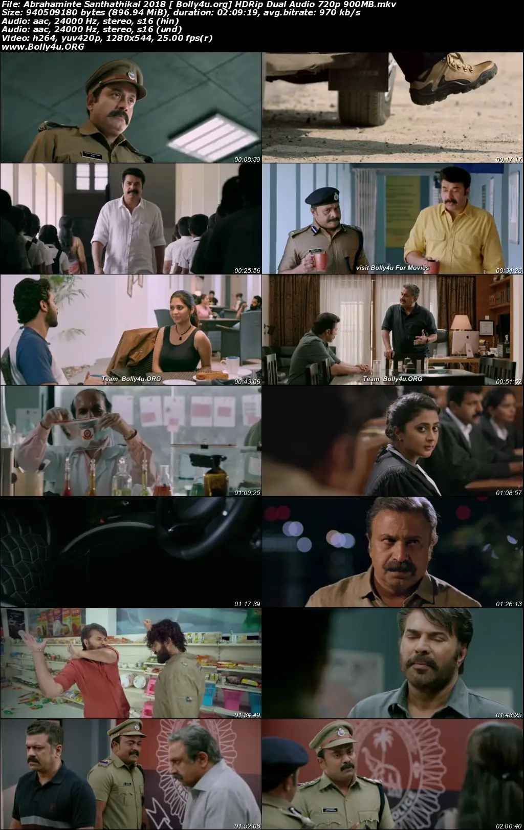 Abrahaminte Santhathikal 2018 HDRip 400Mb UNCUT Hindi Dual Audio 480p Download