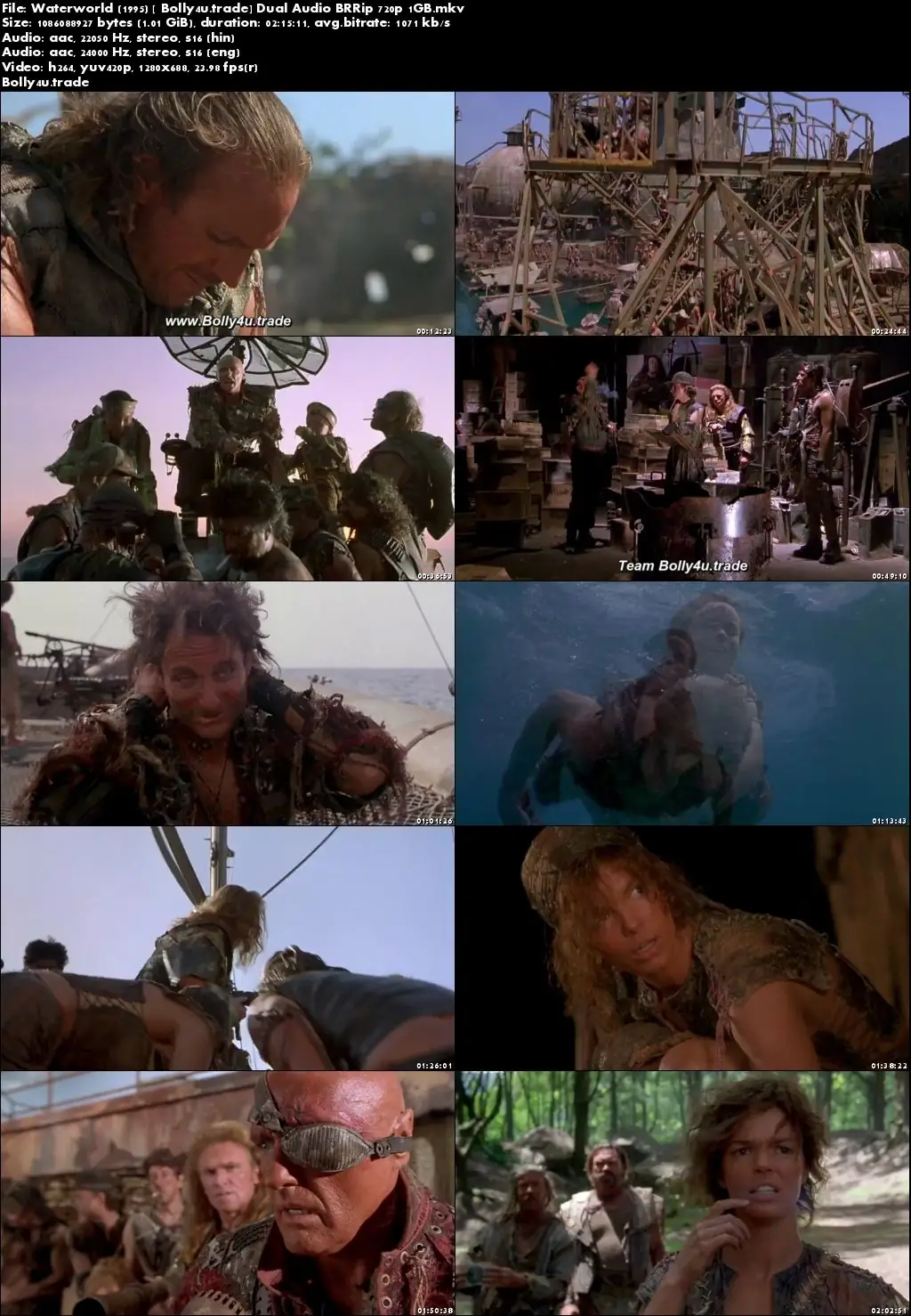 Waterworld 1995 BluRay 400MB Hindi Dual Audio 480p Download
