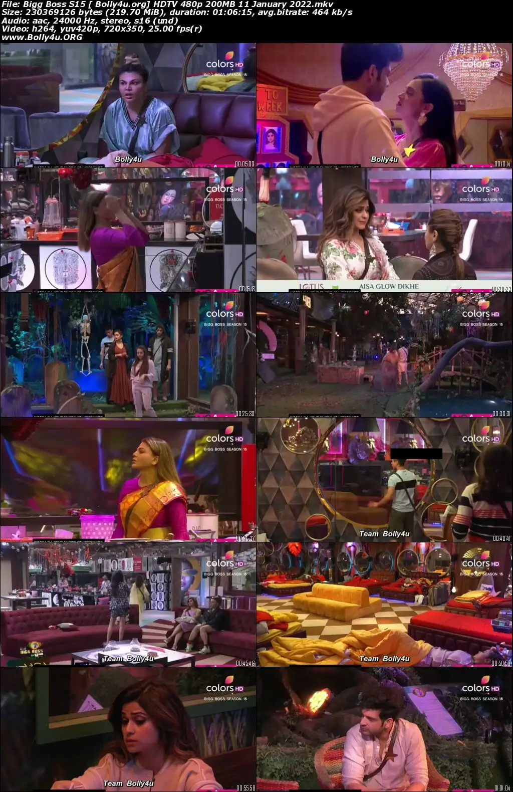 Bigg Boss S15 HDTV 480p 200MB 11 January 2022 Download