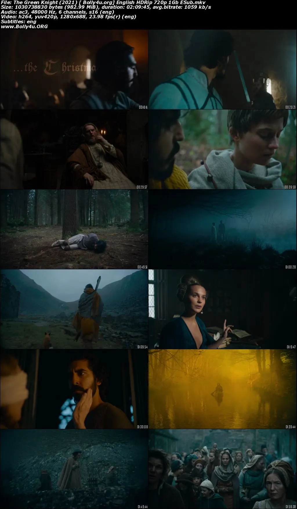 The Green Knight 2021 HDRip 950Mb English 720p ESubs Download