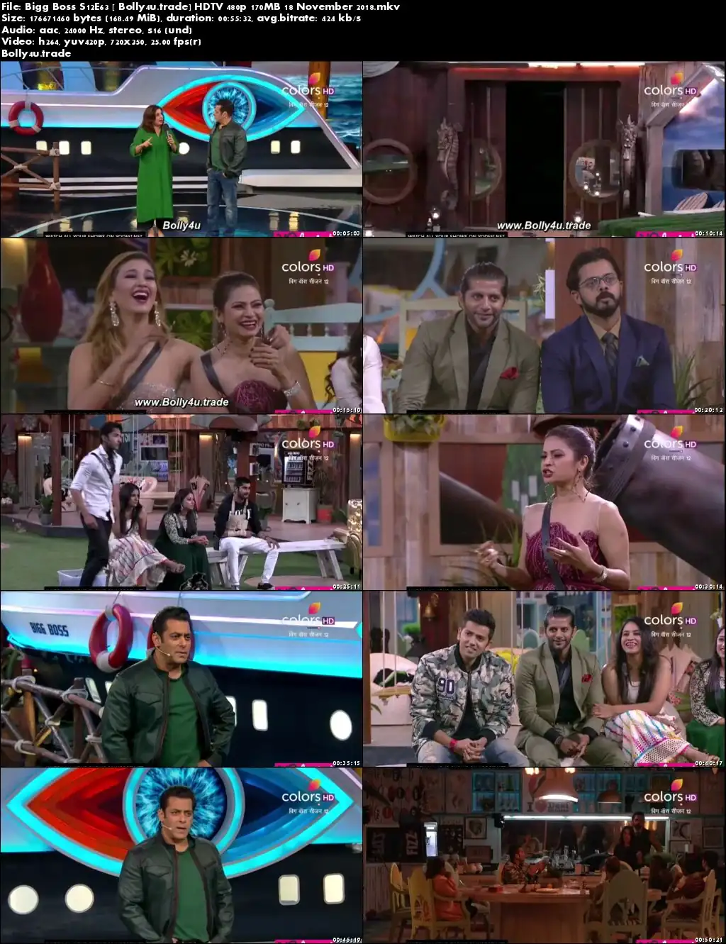 Bigg Boss S12E63 HDTV 480p 170MB 18 November 2018 Download
