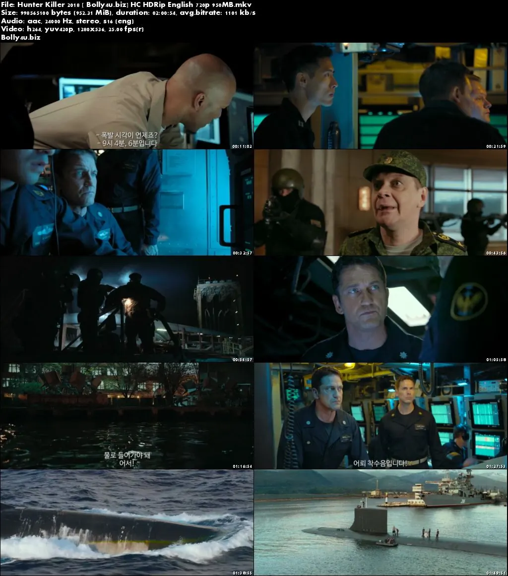 Hunter Killer 2018 HC HDRip 950Mb English 720p Download
