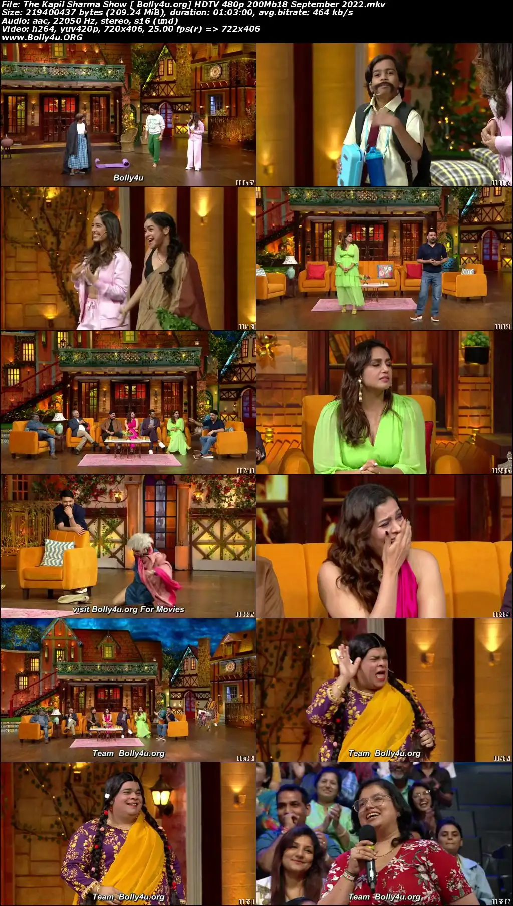 The Kapil Sharma Show HDTV 480p 200Mb18 September 2022 Download