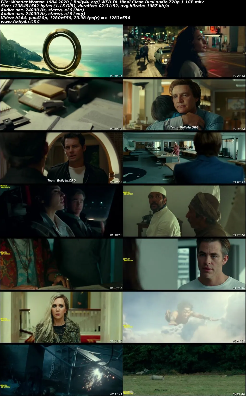 Wonder Woman 1984 2020 WEB-DL 500MB Hindi Dual Audio 480p Download