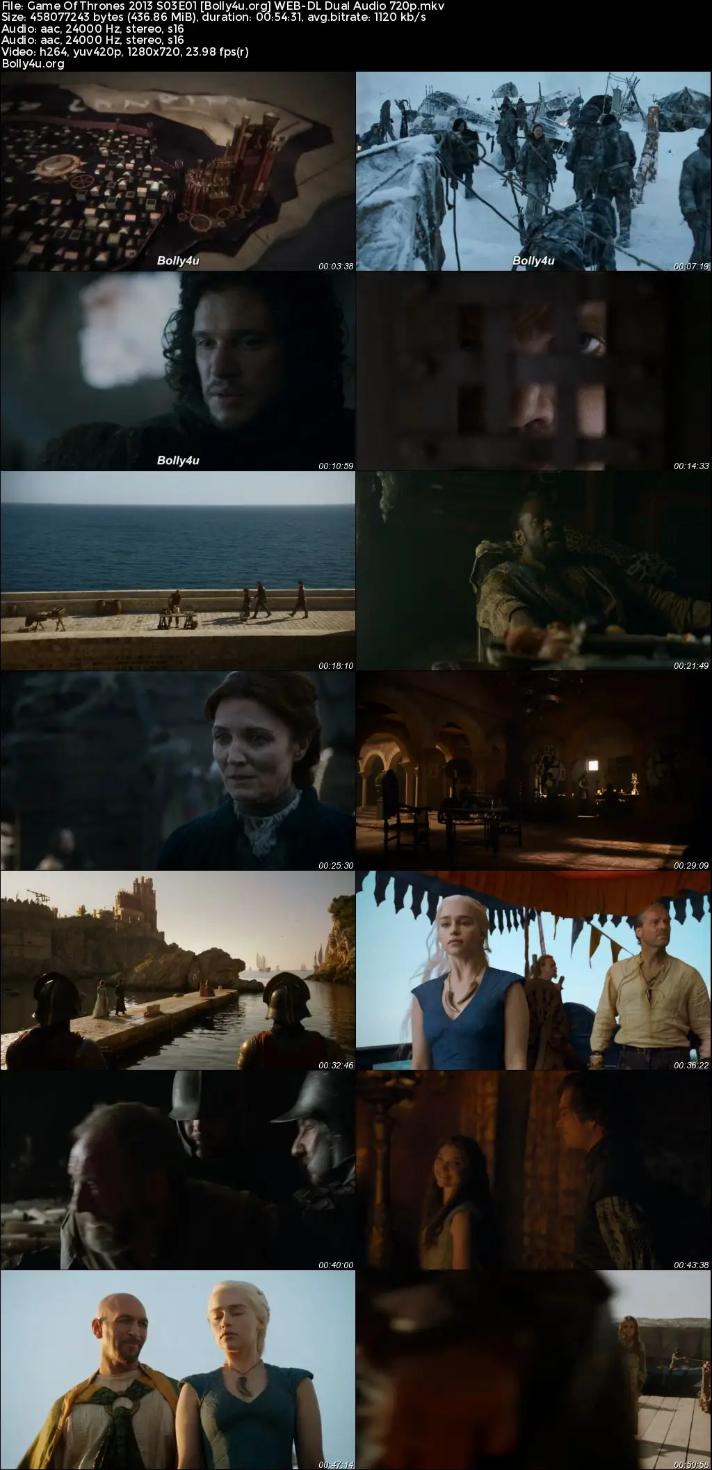 Game Of Thrones 2013 WEB-DL Hindi Dual Audio ORG S03 Complete Download 720p  480p