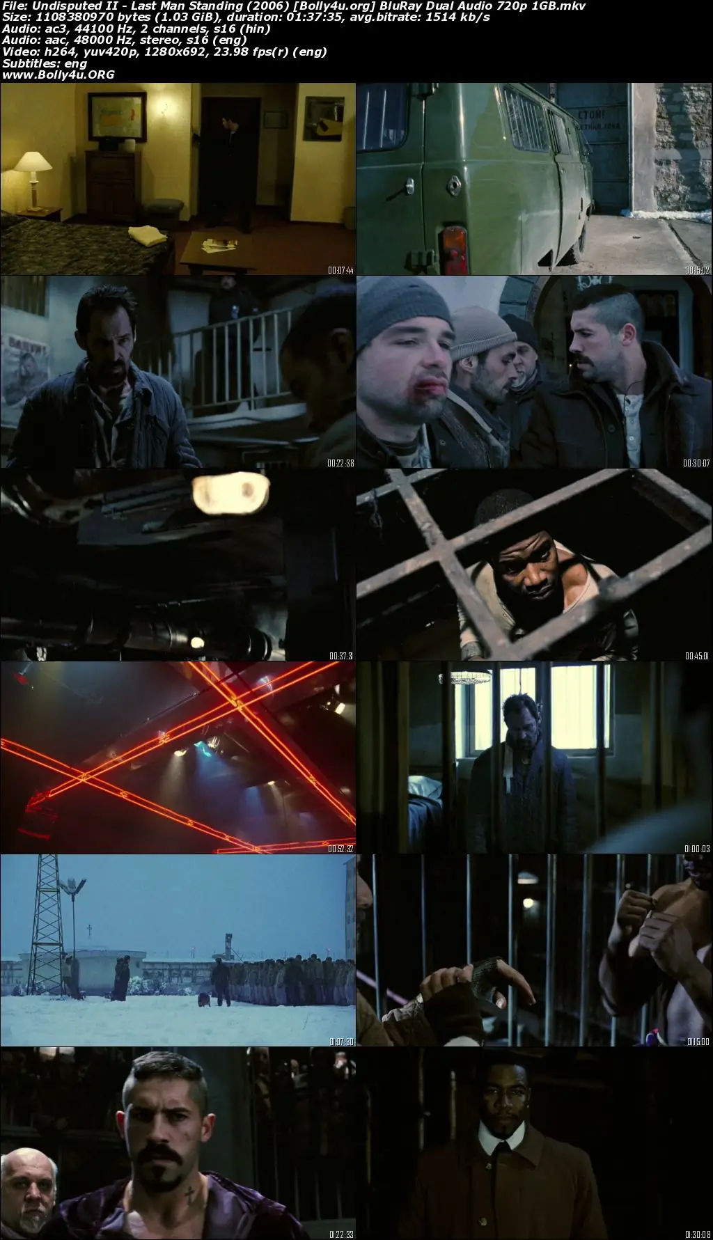 Undisputed II Last Man Standing 2006 BluRay Hindi Dual Audio Full Movie Download 720p  480p