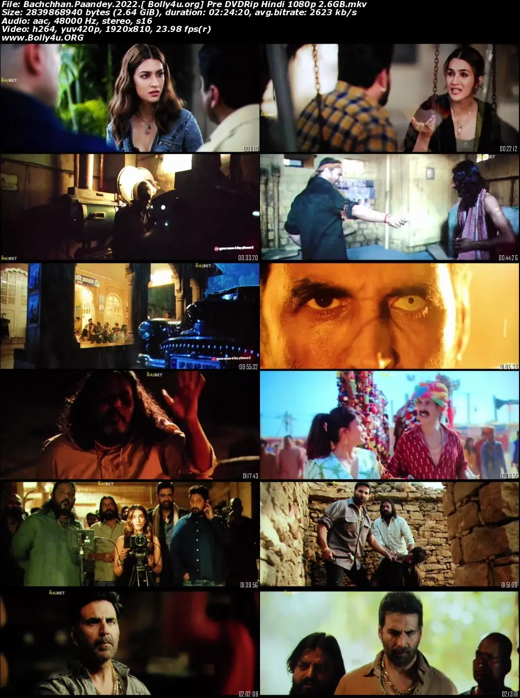 Bachchhan Paandey 2022 Pre DVDRip Full Hindi Movie Download 720p  480p