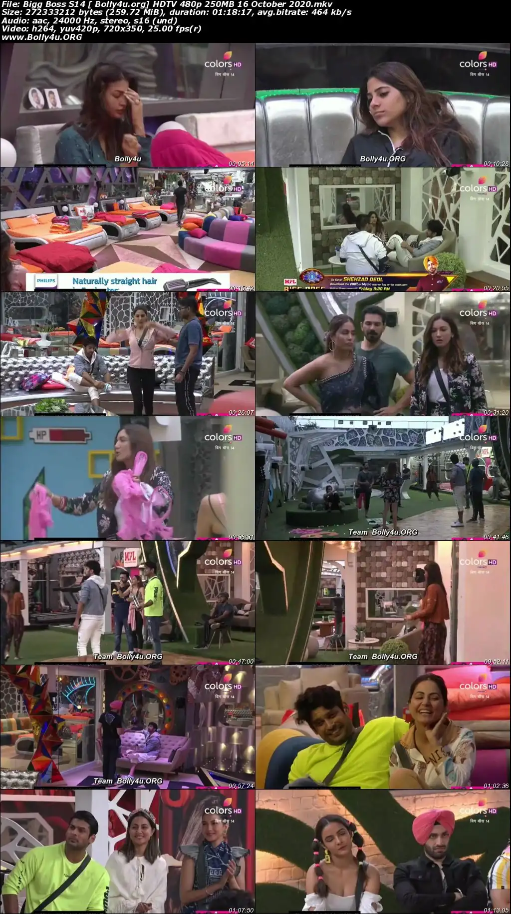 Bigg Boss S14 HDTV 480p 250MB 16 October 2020 Download