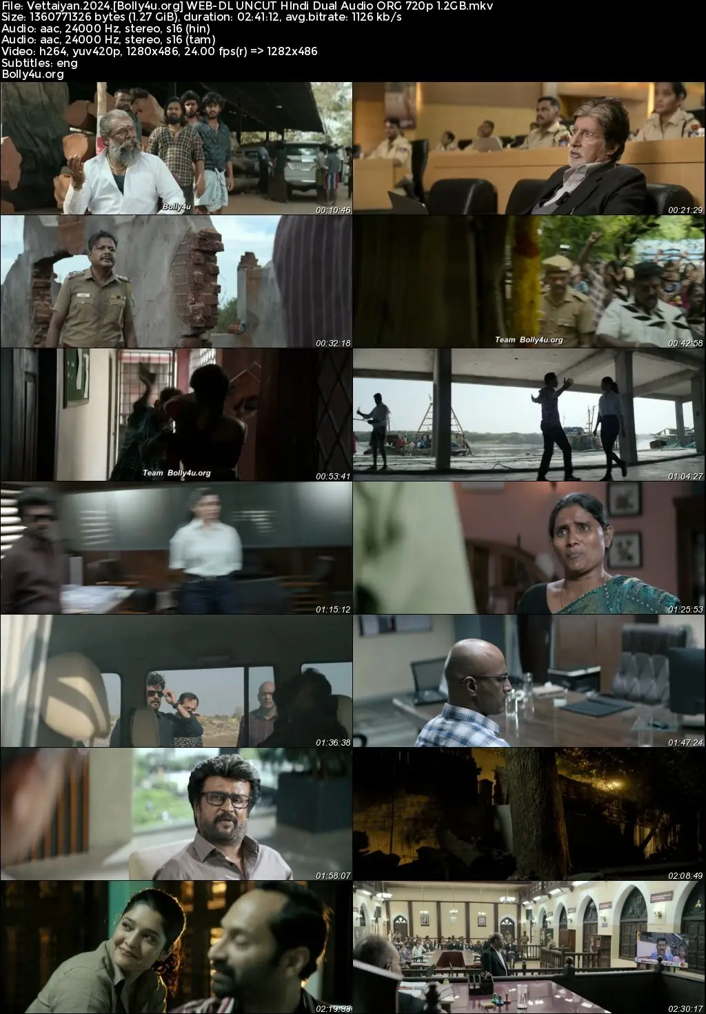 Vettaiyan 2024 WEB-DL UNCUT Hindi Dual Audio ORG Full Movie Download 1080p  720p  480p
