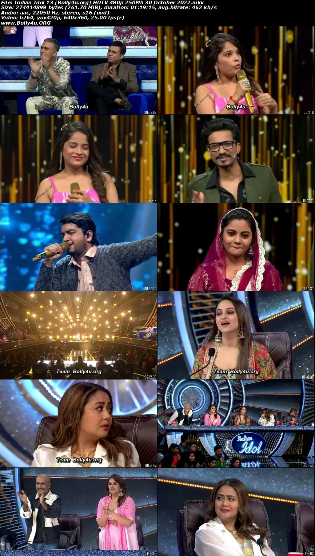 Indian Idol 13 HDTV 480p 250Mb 30 October 2022 Download