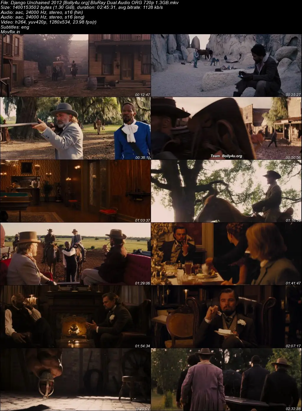 Django Unchained 2012 BluRay Hindi Dual Audio ORG Full Movie Download 1080p  720p  480p
