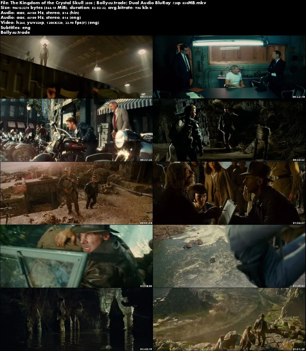 The Kingdom of the Crystal Skull 2008 BluRay 850Mb Hindi Dual Audio 720p Download