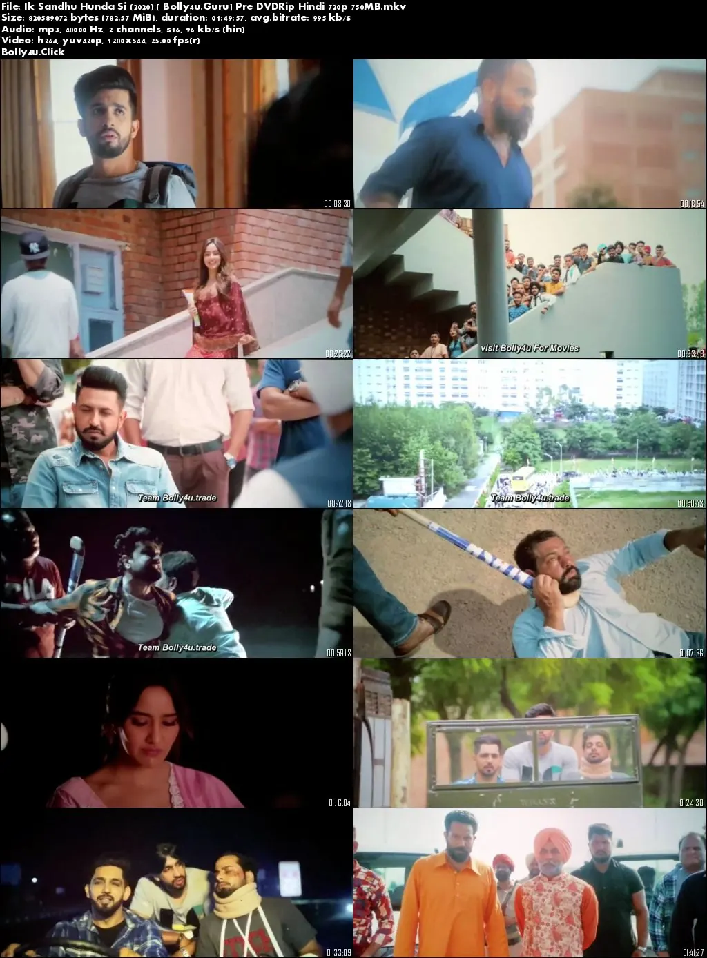 Ik Sandhu Hunda Si 2020 Pre DVDRip 750Mb Punjabi 720p Download