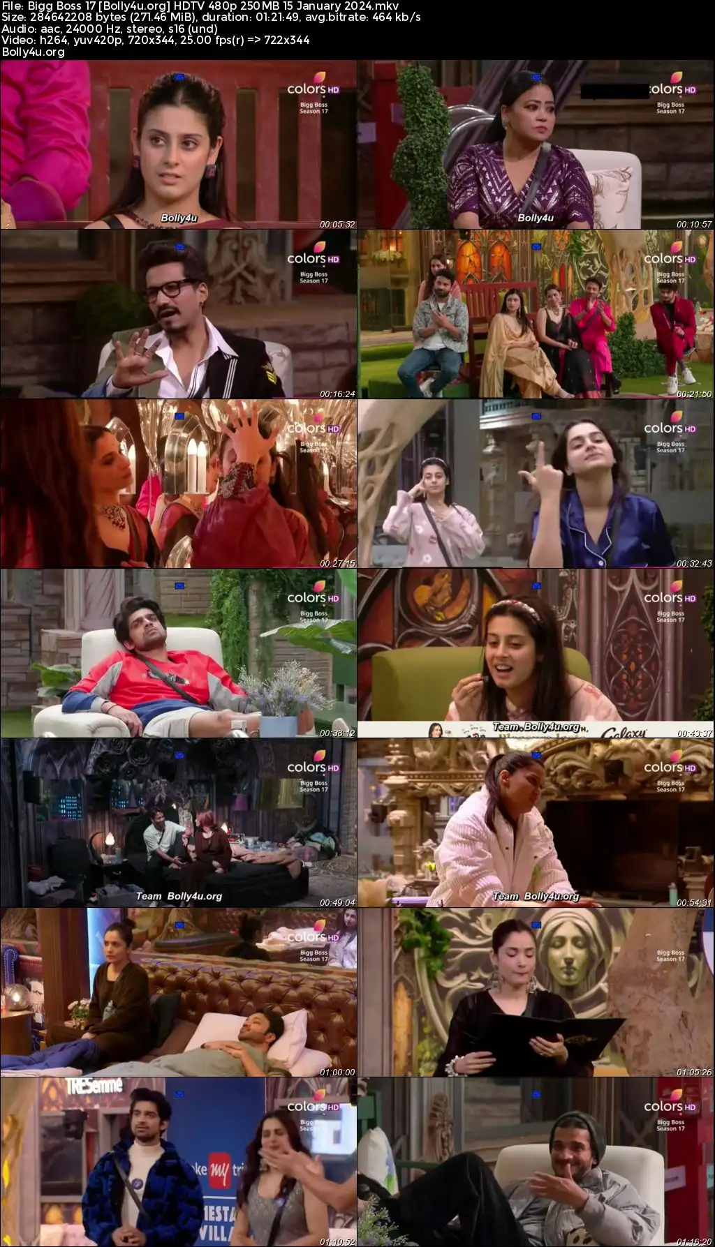Bigg Boss 17 HDTV 480p 250MB 15 January 2024 Download