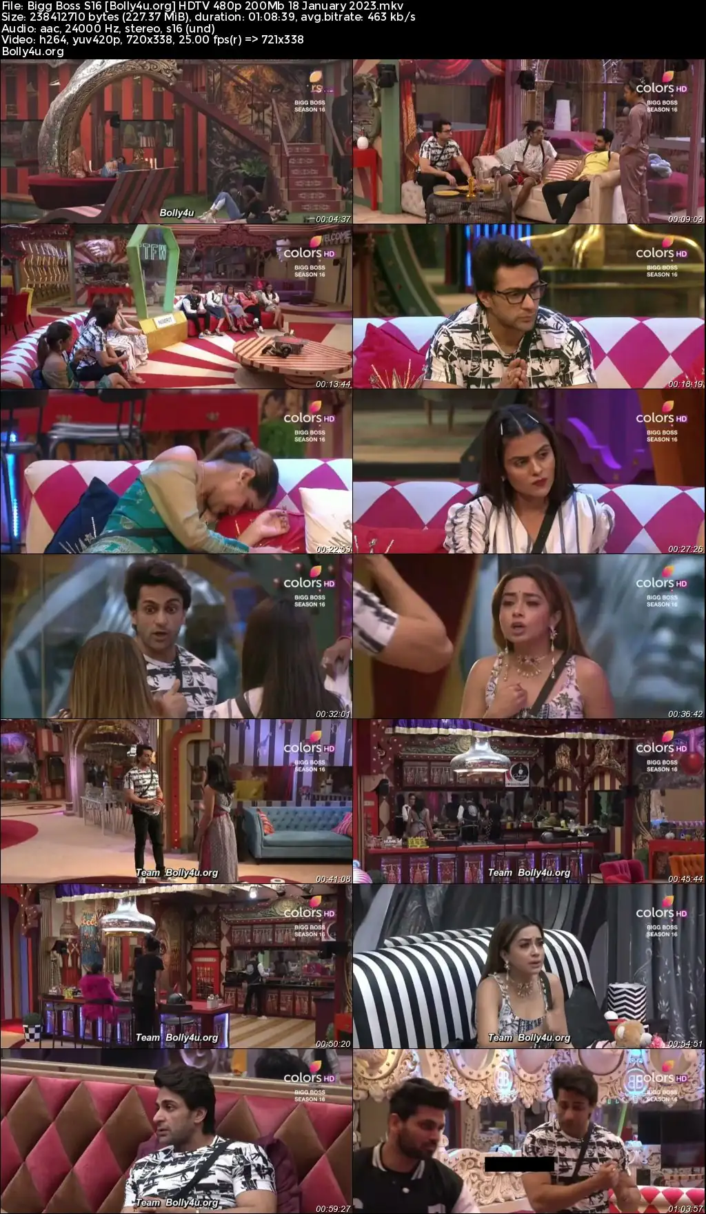 Bigg Boss S16 HDTV 480p 200Mb 18 January 2023 Download