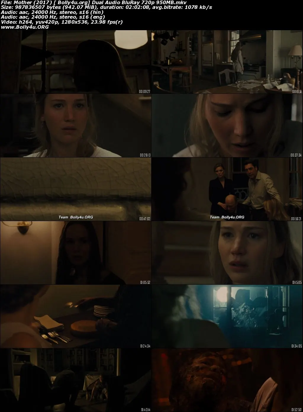 Mother 2017 BluRay 950Mb Hindi Dual Audio ORG 720p Download