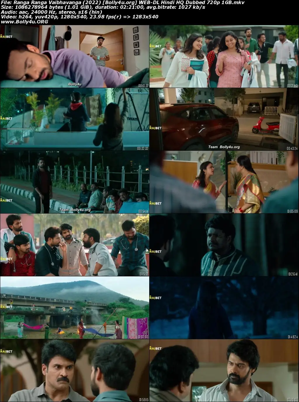 Ranga Ranga Vaibhavanga 2022 WEB-DL Hindi HQ Dubbed Full Movie Download 1080p  720p  480p