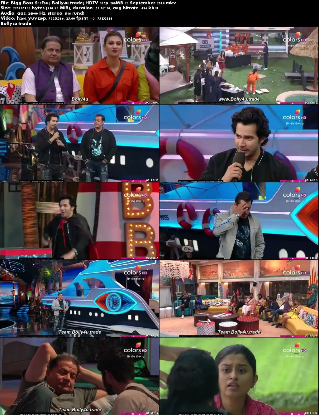 Bigg Boss S12E08 HDTV 480p 200MB 23 September 2018 Download