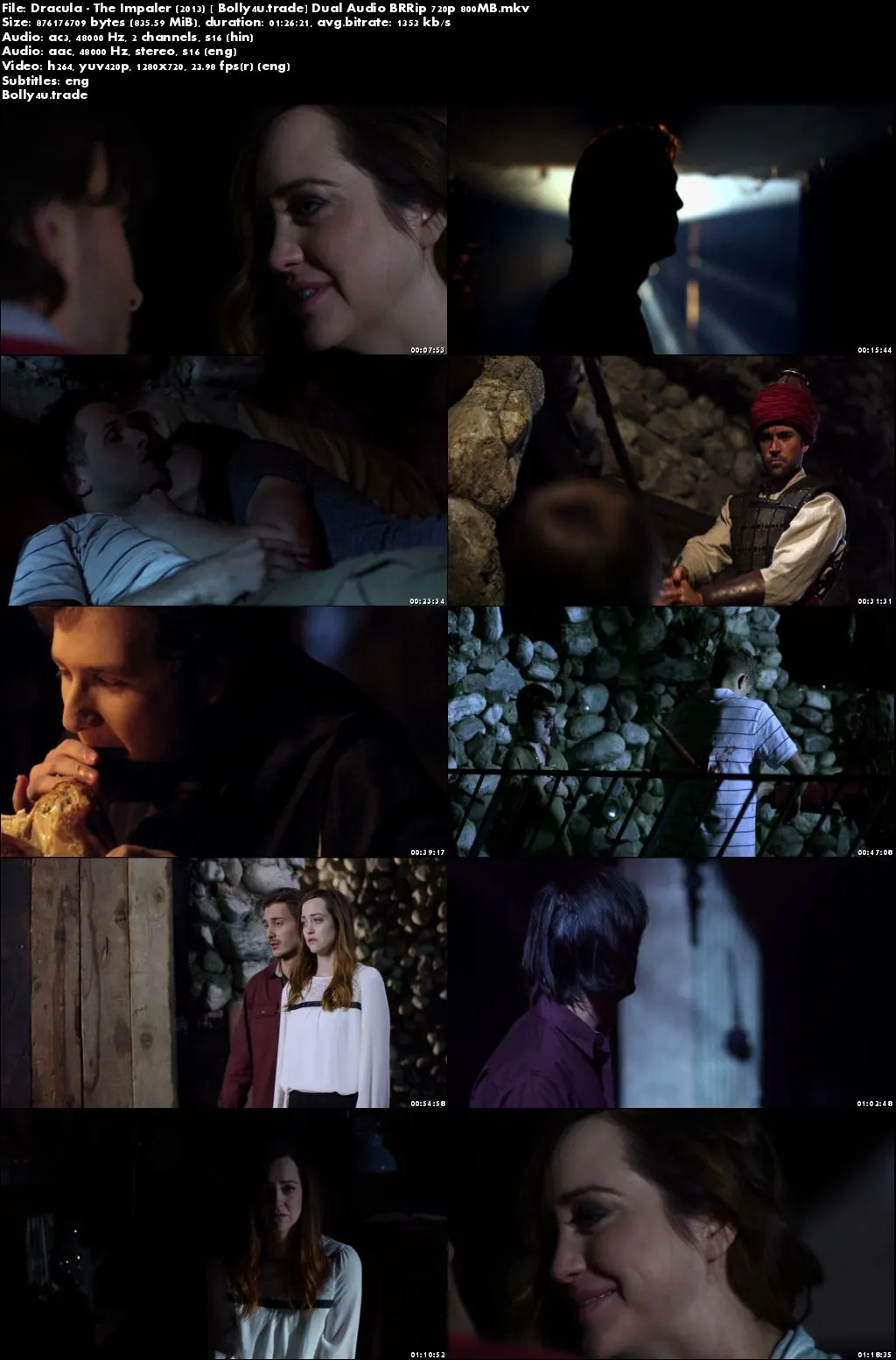 Dracula The Impaler 2013 BRRip 800Mb Hindi Dual Audio 720p ESub Download