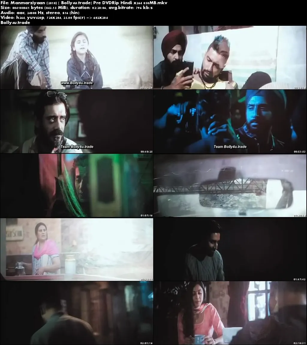 Manmarziyaan 2018 Pre DVDRip 300Mb Full Hindi Movie Download 480p