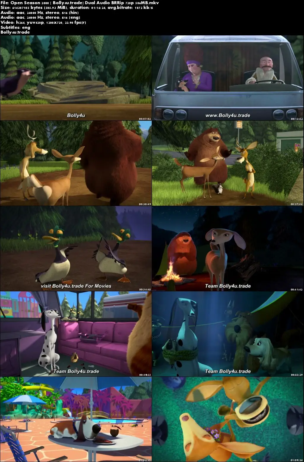 Open Season 2008 BRRip 850Mb Hindi Dual Audio 720p Download