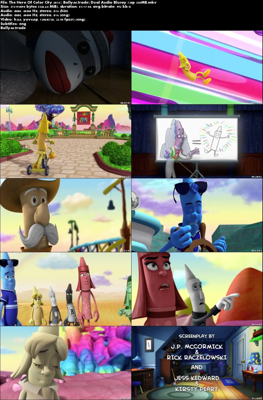 The Hero Of Color City 2014 BluRay 250Mb Hindi Dual Audio 480p ESub Download