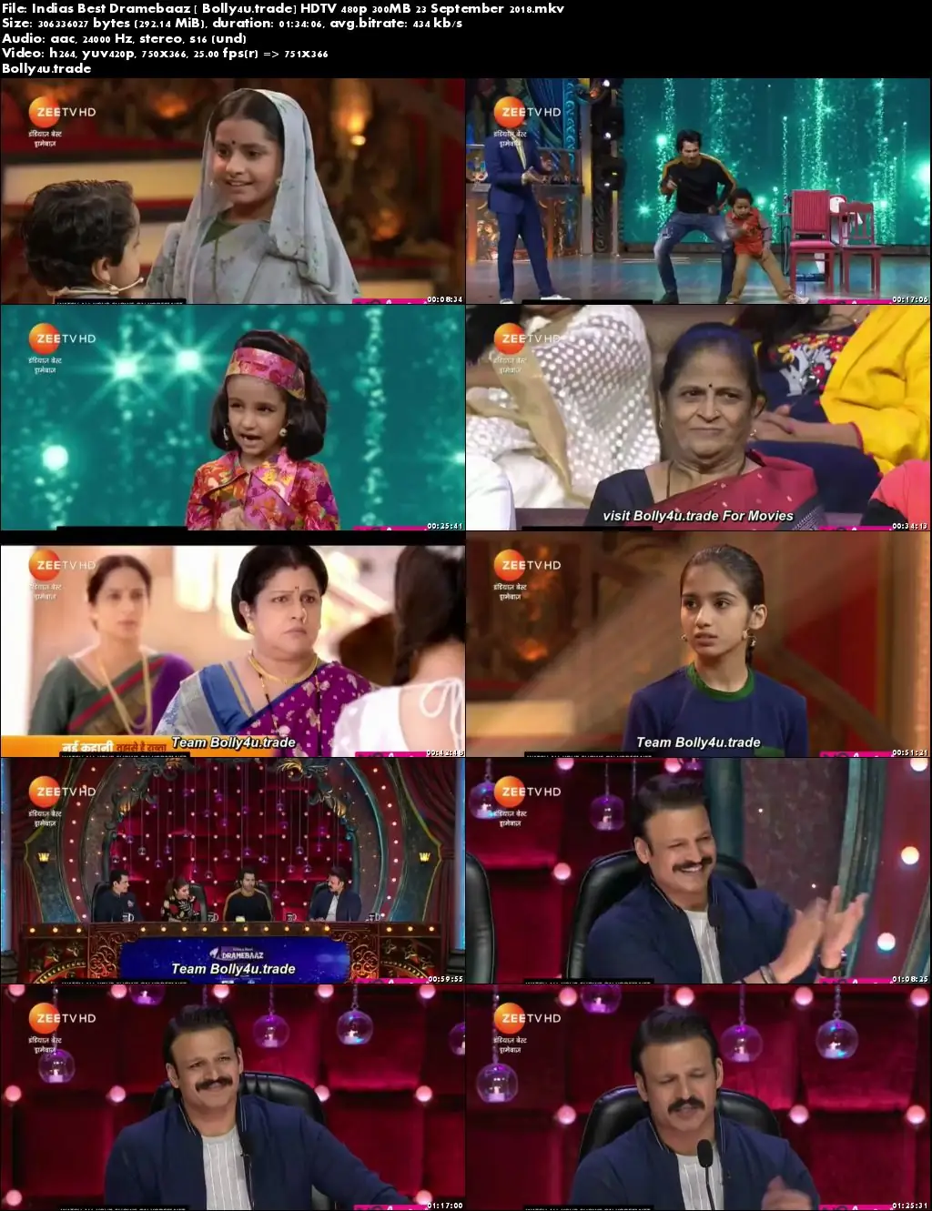 Indias Best Dramebaaz HDTV 480p 300MB 23 September 2018 Download