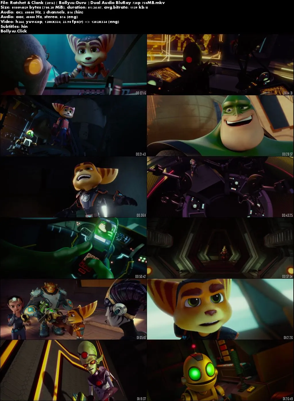 Ratchet and Clank 2016 BluRay 300MB Hindi Dual Audio 480p Download