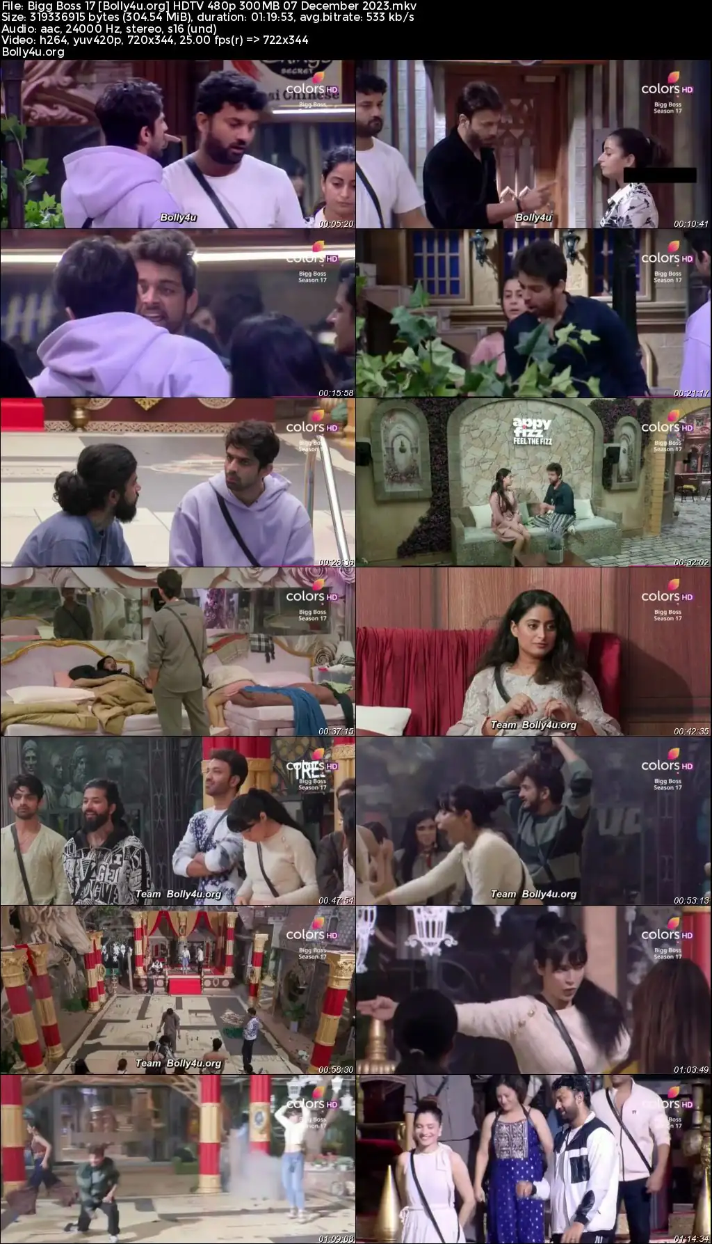 Bigg Boss 17 HDTV 480p 300MB 07 December 2023 Download