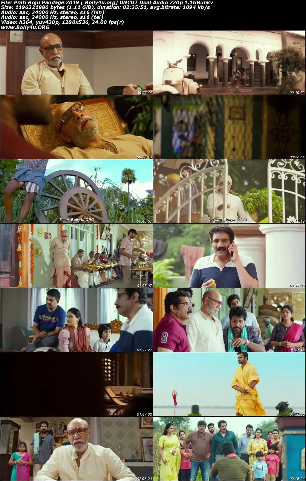 Prati Roju Pandage 2019 HDRip 1.1GB UNCUT Hindi Dual Audio 720p Download