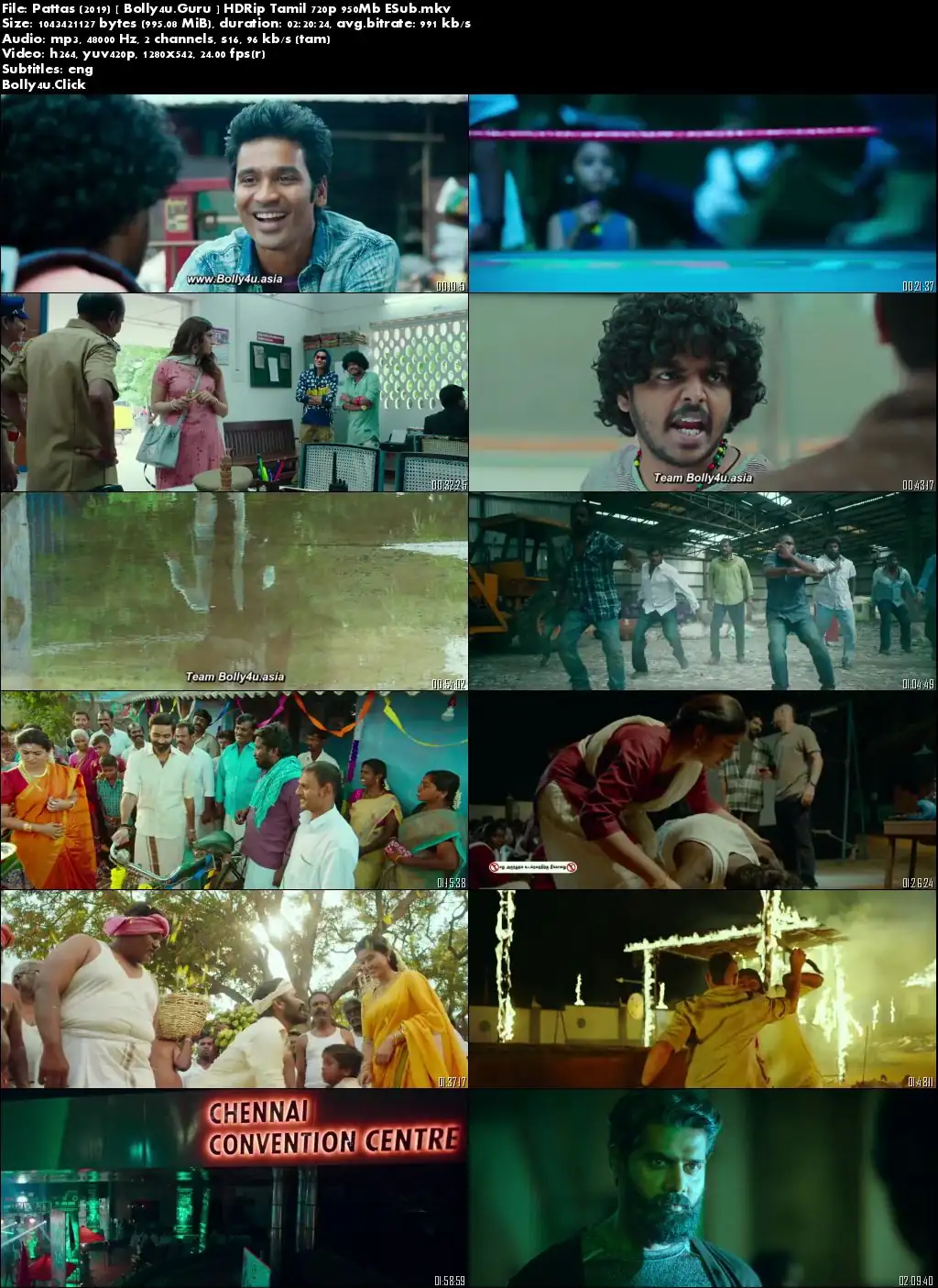 Pattas 2019 HDRip 950MB Tamil 720p ESub Download