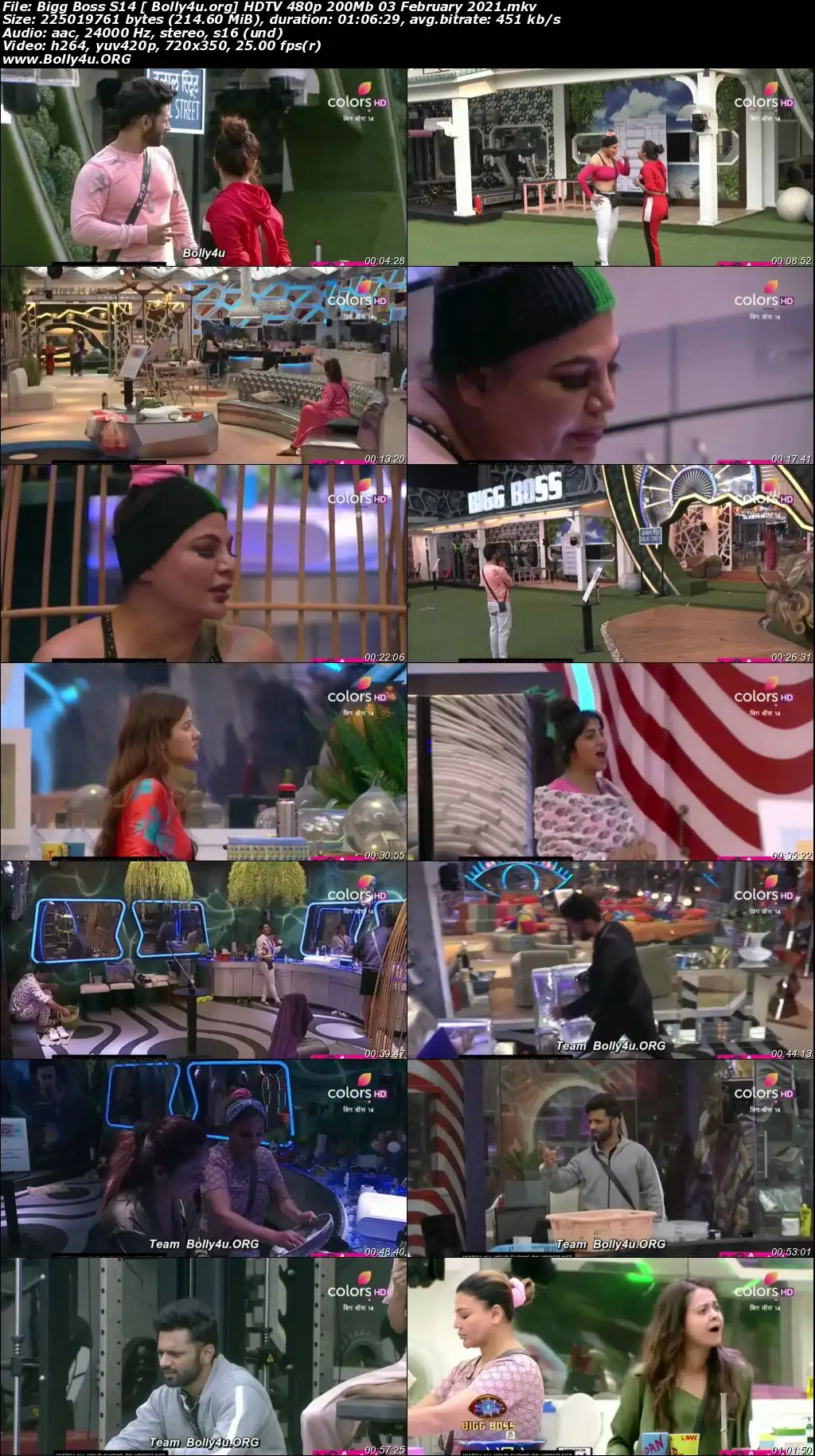 Bigg Boss S14 HDTV 480p 200Mb 03 February 2021 Download