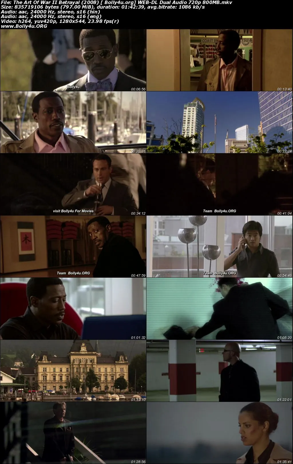 The Art Of War II Betrayal 2008 WEB-DL 300MB Hindi Dual Audio 480p Download