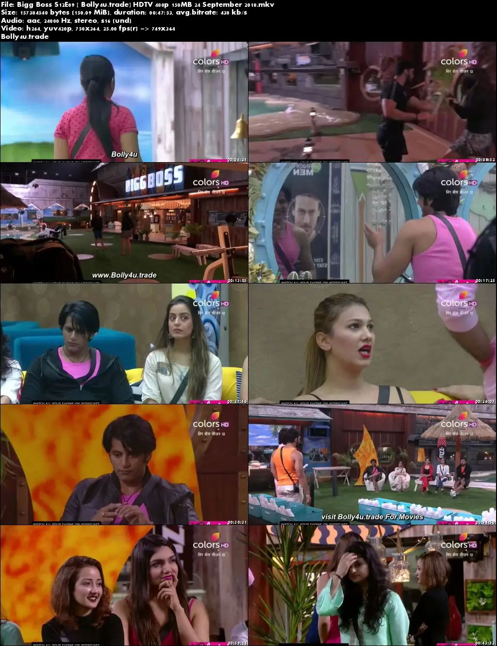 Bigg Boss S12E09 HDTV 480p 150MB 24 September 2018 Download