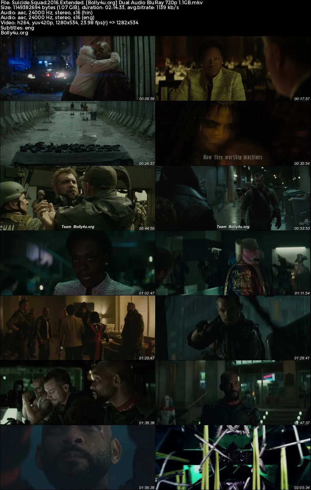 Suicide Squad 2016 BluRay Extended Hindi Dual Audio ORG Full Movie 1080p  720p  480p