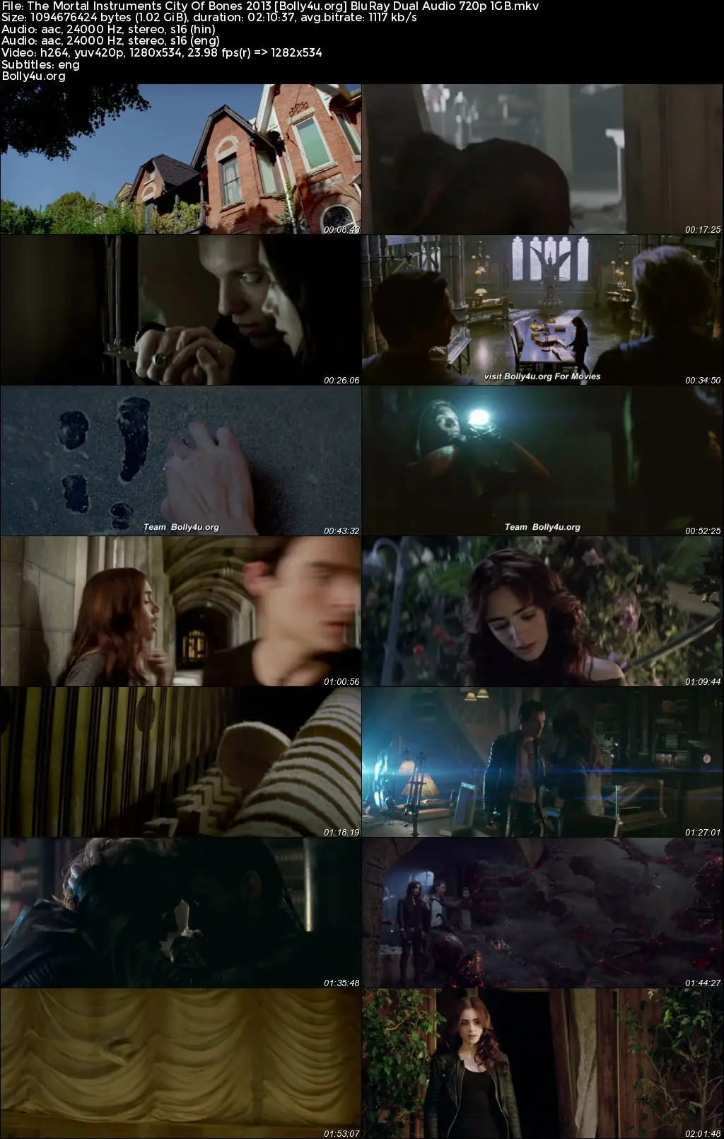 The Mortal Instruments City Of Bones 2013 BluRay Hindi Dual Audio ORG Full Movie Download 1080p  720p  480p